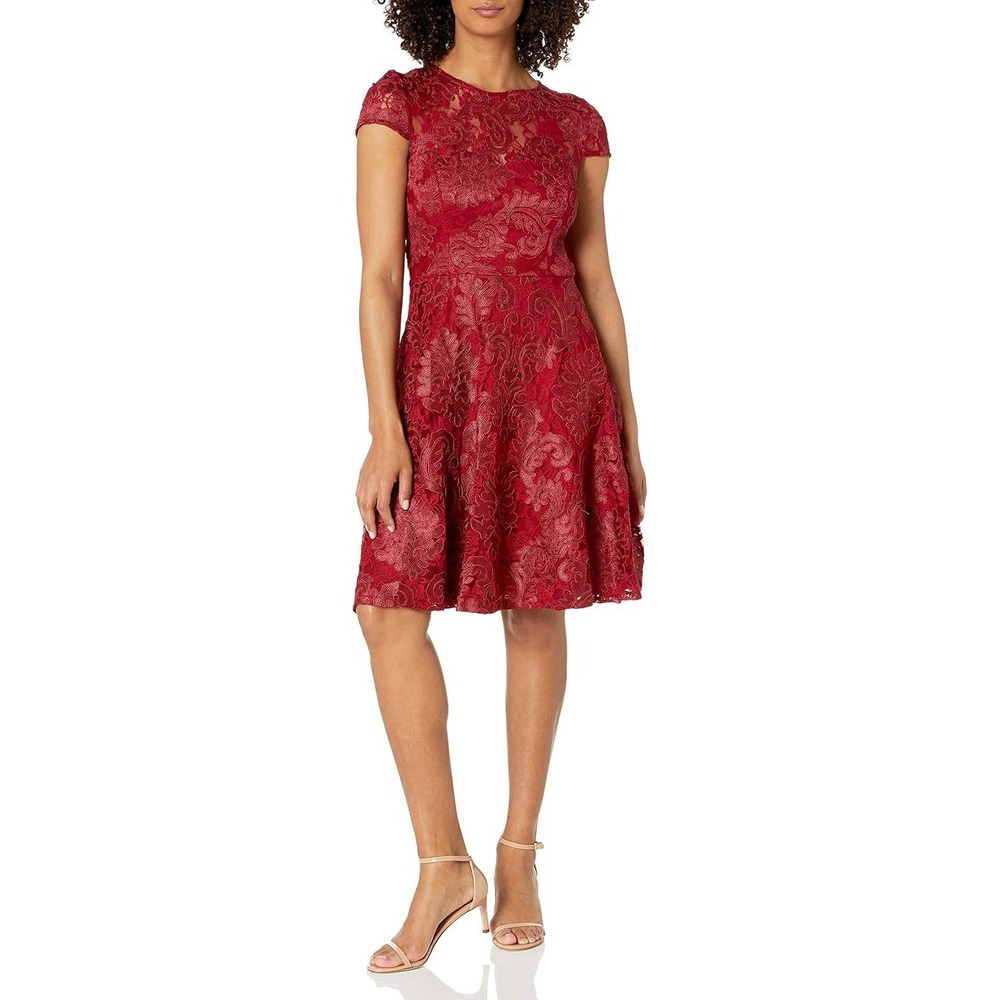 Marina Lace Cap Sleeve Fit & Flare Size 10
